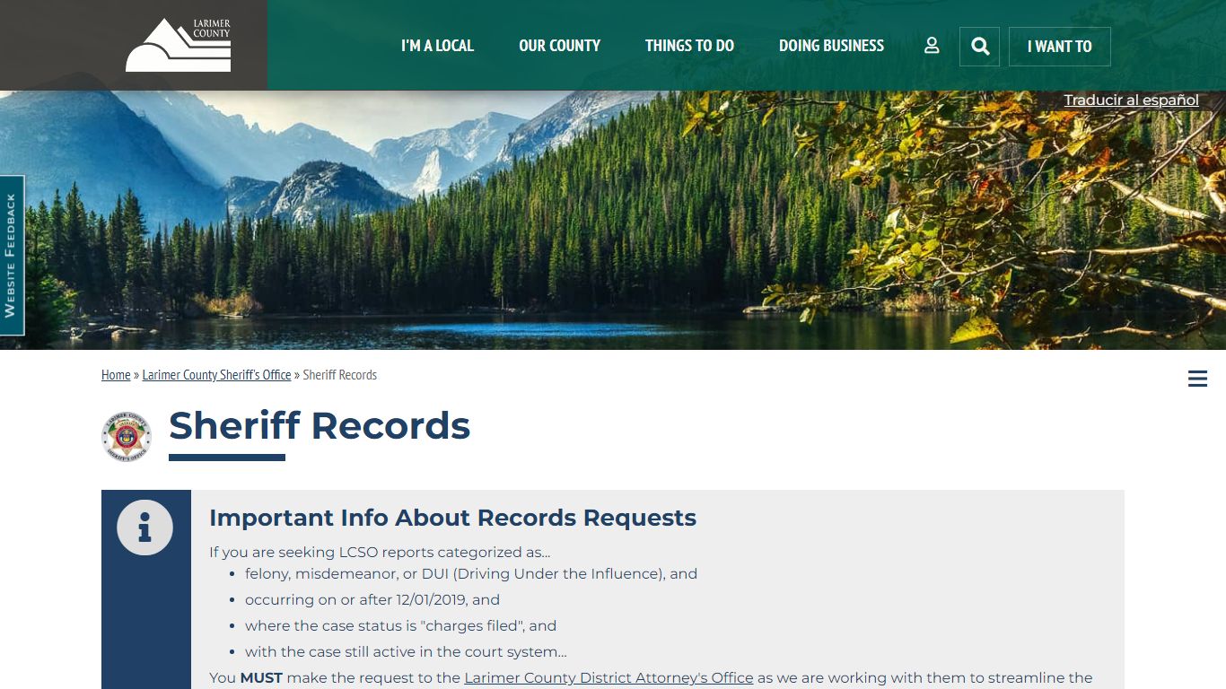 Sheriff Records | Larimer County